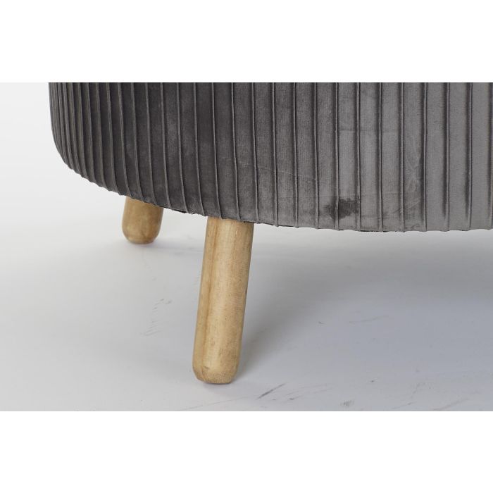 DKD Home Decor Reposapies Scandi Gris Oscuro 80x80x38 cm Velvet Madera 3