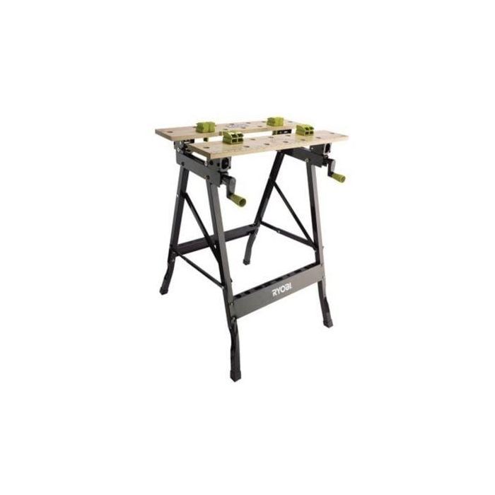 Ryobi RWB02 Banco de Trabajo Plegable y Ajustable de Bambú con Mordazas Multiposición y Tableros Pivotantes, 100 kg Ryobi RWB02 Banco de Trabajo Plegable y Ajustable de Bambú con Mordazas Multiposición y Tableros Pivotantes, 100 kg