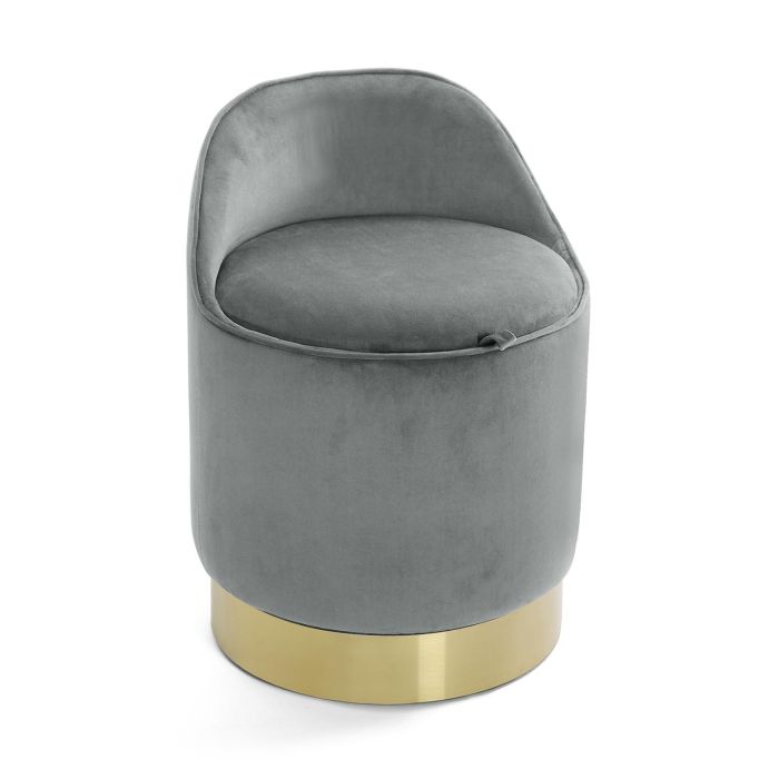 Puff Gris / Dorado Almacenaje Versa 40X55CM (2 Unidades) Puff Gris / Dorado Almacenaje Versa 40X55CM (2 Unidades)