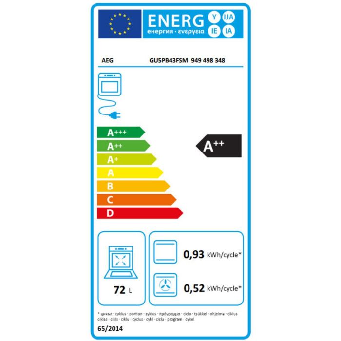 Horno Pirolítico AEG GU5PB43FSM 72 L 1