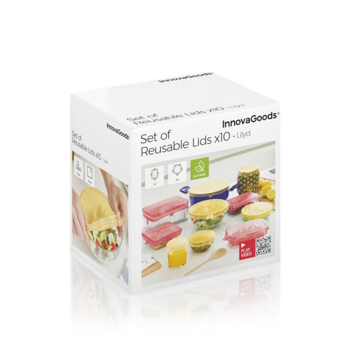 Set de 10 Tapas de Cocina Reutilizables y Ajustables Lilyd InnovaGoods 6 Set de 10 Tapas de Cocina Reutilizables y Ajustables Lilyd InnovaGoods 6