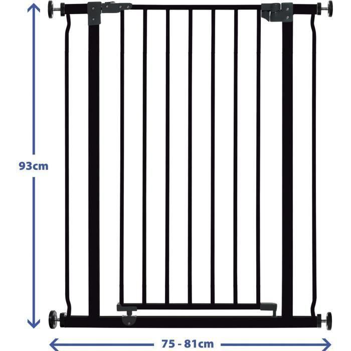 DREAMBABY Barrera de seguridad Extra Alta LIBERTY - A presión - L 75/81 x H 93 cm - Negro 1 DREAMBABY Barrera de seguridad Extra Alta LIBERTY - A presión - L 75/81 x H 93 cm - Negro 1