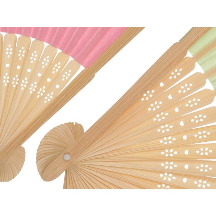 Abanico de bambú y papel Arte Regal - 21 cm, colores surtidos (24 Unidades) 3