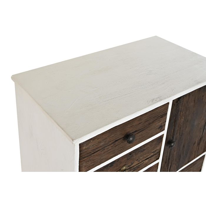 Cajonera Colonial DKD Home Decor Blanco Marron Oscuro 50 x 75 x 72 cm 1