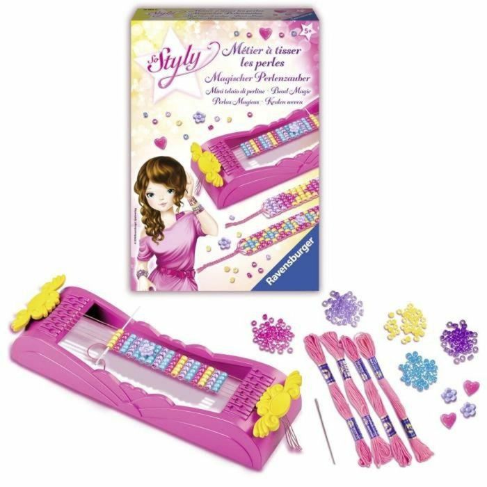 Ravensburger Telar para Crear Pulseras con Perlas Brillantes, Diseños de Flores y Corazones - Juguete Niñas 5+ Años Fácil Uso 0 Ravensburger Telar para Crear Pulseras con Perlas Brillantes, Diseños de Flores y Corazones - Juguete Niñas 5+ Años Fácil Uso 0