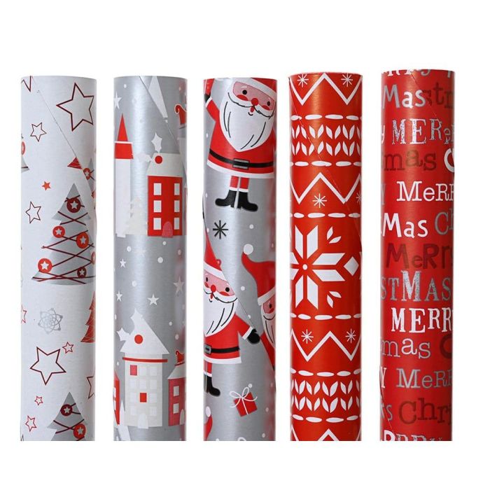 Rollo de papel de regalo de navidad, 5 modelos surtidos. 0 Rollo de papel de regalo de navidad, 5 modelos surtidos. 0