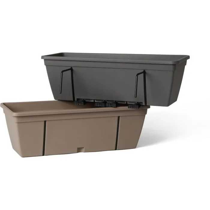 Garden Id Macetero Smart con Gancho Metálico, Reserva de Agua y Espaciador de Drenaje Taupe 50 cm 3 Garden Id Macetero Smart con Gancho Metálico, Reserva de Agua y Espaciador de Drenaje Taupe 50 cm 3