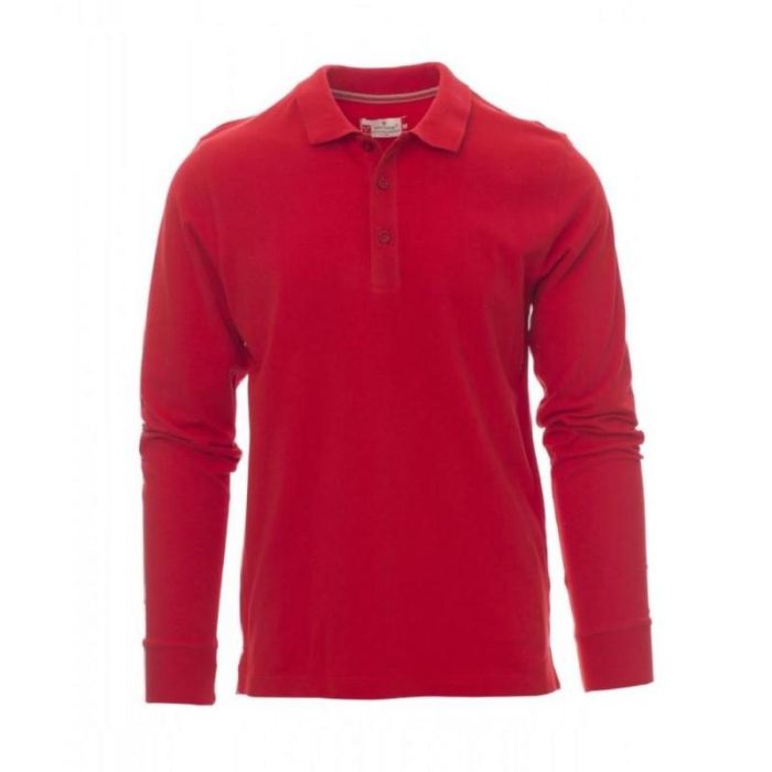 PAYPER Florence Polo Piqué Manga Larga Hombre 100% Algodón Cuello Canalé Botones Nácar Azulina Tallas S-2XL 1