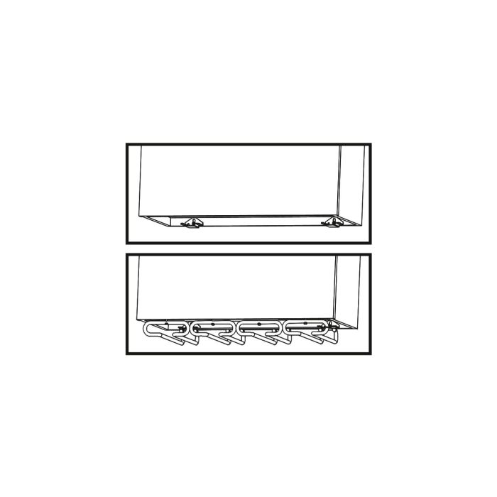 Emuca Soporte para copas para muebles de 4 líneas, longitud 280mm, Acero, Cromado 3