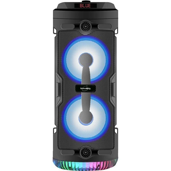 INOVALLEY KA03-N - Altavoz con luz Bluetooth - 400 W - Función Karaoke - Luces LED de colores - Puerto USB