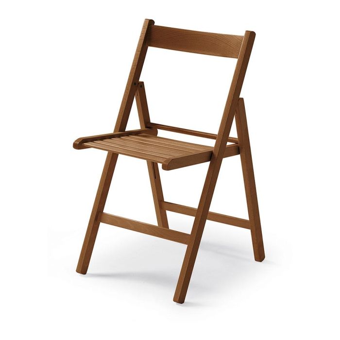 Null Silla plegable de madera nogal 79x42,5x47,5cm - Madera maciza de haya, herrajes en acero