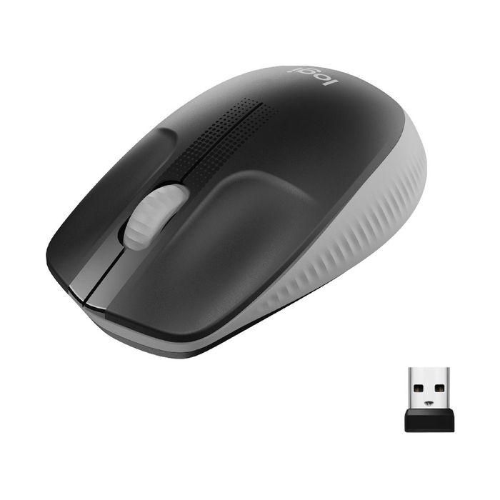 Logitech M190 Ratón Inalámbrico Full-size RF con Diseño Contorneado Ergonómico para Manos Grandes, Gris, Batería 18 Meses 1