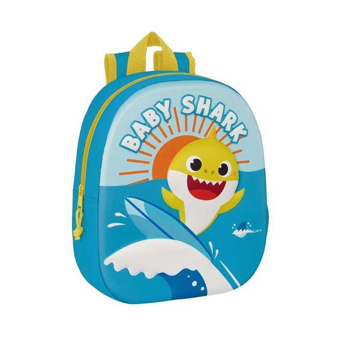 Mochila Escolar Baby Shark 3D 27 x 33 x 10 cm Azul 2 Mochila Escolar Baby Shark 3D 27 x 33 x 10 cm Azul 2