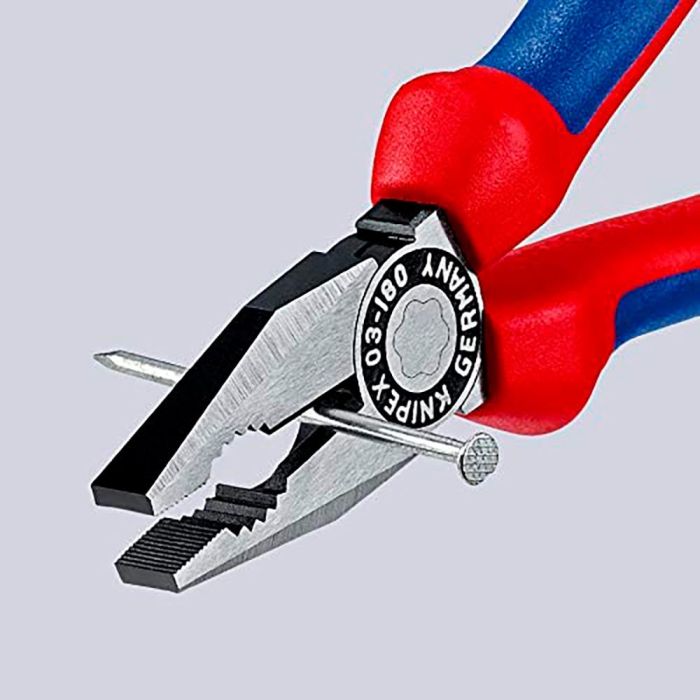 Knipex Alicates universales 0302180 185 mm filo con bisel, para cortar alambre blando y duro 2 Knipex Alicates universales 0302180 185 mm filo con bisel, para cortar alambre blando y duro 2
