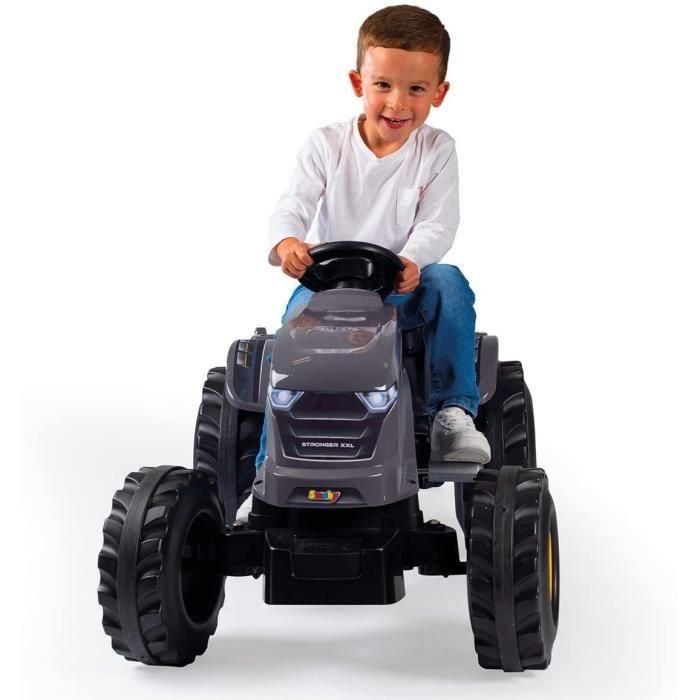 Tractor de pedal smoby más fuerte XXL + trailer - gris 4