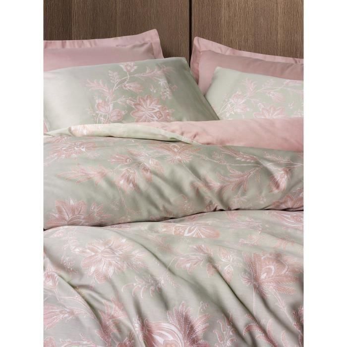 Juego de cama - 1 funda nórdica 220x240 cm + 2 fundas de almohada 60x60 cm - 100% algodón satén - Polvo 1 Juego de cama - 1 funda nórdica 220x240 cm + 2 fundas de almohada 60x60 cm - 100% algodón satén - Polvo 1