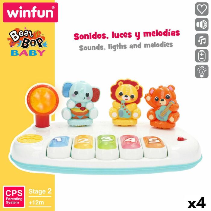 Piano de juguete Winfun 26 x 11 x 15 cm (4 Unidades) 16 Piano de juguete Winfun 26 x 11 x 15 cm (4 Unidades) 16