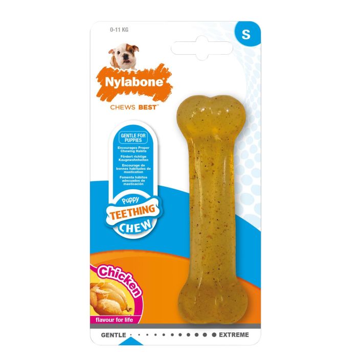 Nylabone Hueso Mordedor Suave para Cachorros, Ayuda Dentición y Limpieza Dental, Sabor Pollo Natural, Talla M 0 Nylabone Hueso Mordedor Suave para Cachorros, Ayuda Dentición y Limpieza Dental, Sabor Pollo Natural, Talla M 0