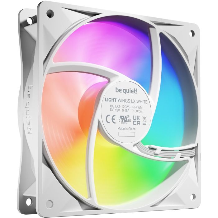 Be Quiet Ventilador Light Wings LX BL125S 120 mm PWM Alta Triple Velocidad Blanco Pack 2