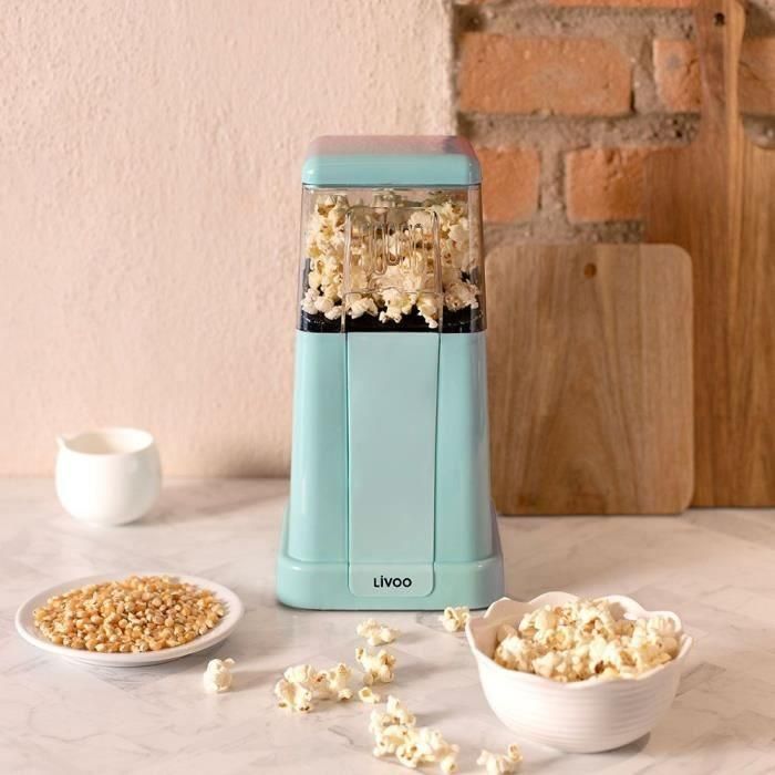Livoo DOM497 Máquina de palomitas de maíz 1200W, hasta 100g de granos, Azul 4 Livoo DOM497 Máquina de palomitas de maíz 1200W, hasta 100g de granos, Azul 4