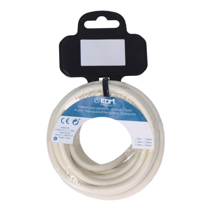 Edm Cable H03VV-F 2 x 0,75 mm² Algodón Tubular Textil 5 metros 1