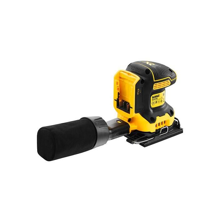 DeWALT DCW200NT-XJ Lijadora de Hoja Orbital a Batería 18V sin Escobillas, Velocidad Variable 8000-13500 OPM, Ø Orbital 1.6 mm, Incluye Adaptador para Aspiración 4
