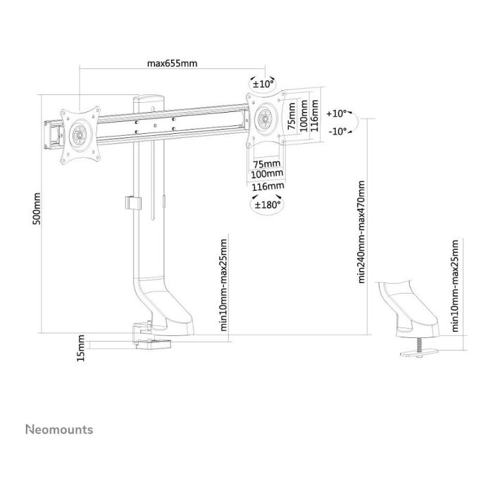 Soporte de Mesa para Pantalla Neomounts FPMA-D860DBLACK Soporte de Mesa para Pantalla Neomounts FPMA-D860DBLACK