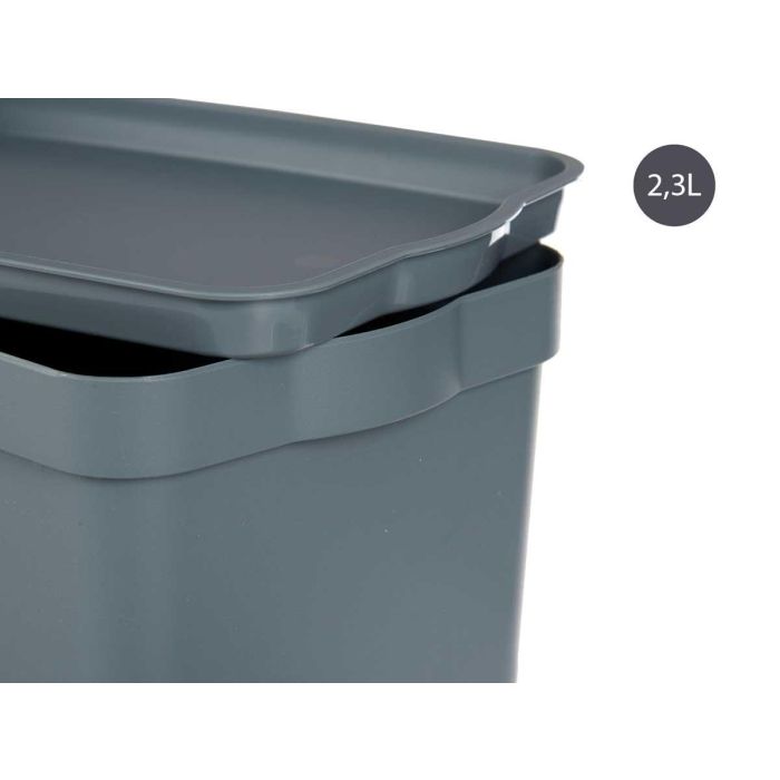 Caja Plastico Con Tapa 2,3L Gris Kipit 13X11CM (24 Unidades) 3 Caja Plastico Con Tapa 2,3L Gris Kipit 13X11CM (24 Unidades) 3
