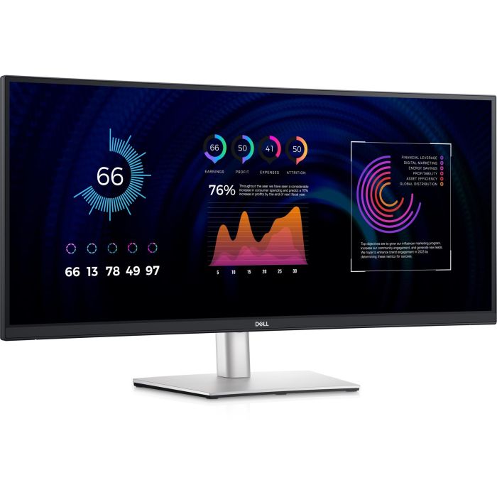 Dell P3424WE - Monitor Curvo IPS WQHD 34" (3440x1440) 60Hz 5ms con USB-C Hub, HDMI y DisplayPort Negro/Plata