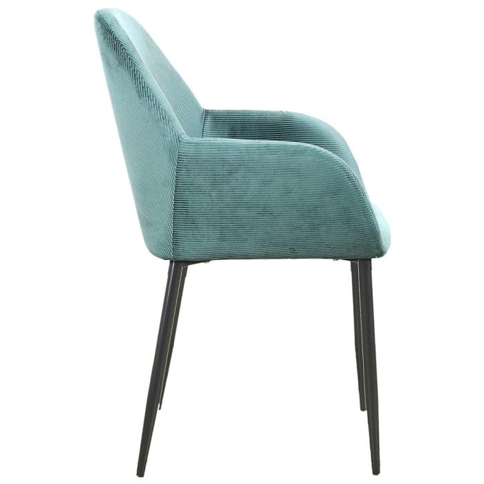 Home Deco Factory Butaca Azul Giulia - Estilo Escandinavo, Tapizado de Terciopelo, Patas de Metal 3
