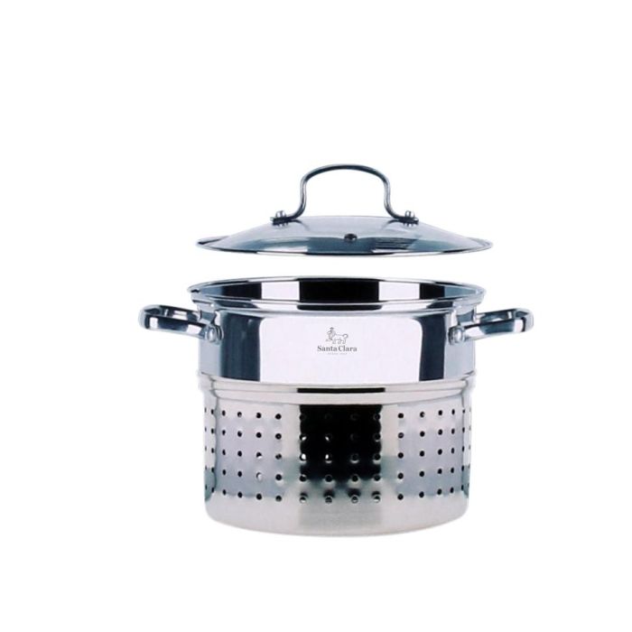 Olla Pasta Santa Clara 20 cm con tapa (2 Unidades) 4 Olla Pasta Santa Clara 20 cm con tapa (2 Unidades) 4