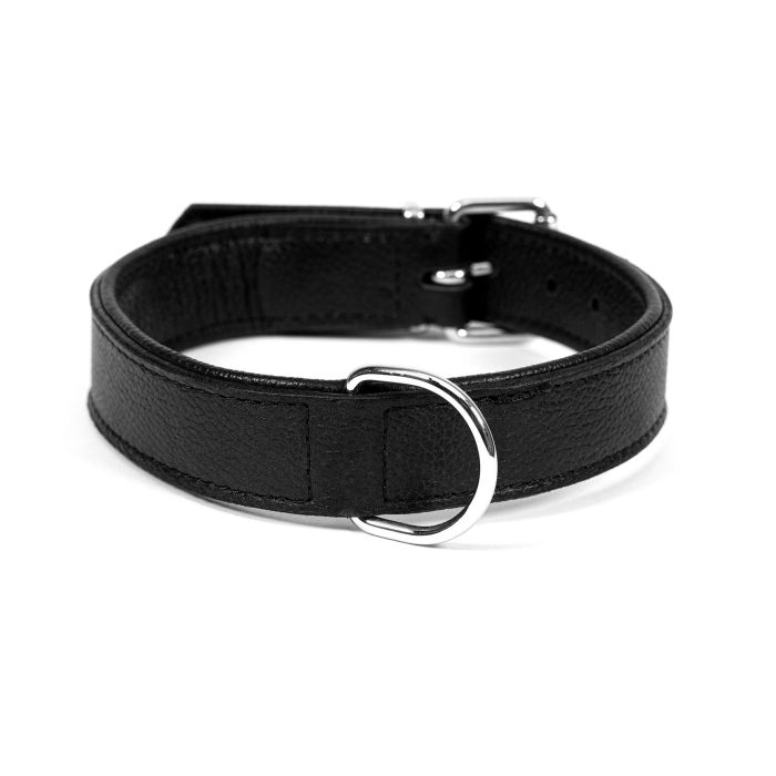 Gloria Collar Piel Drymilled 50 cm Minimalista Funcional Doble Capa Cuero Negro 1