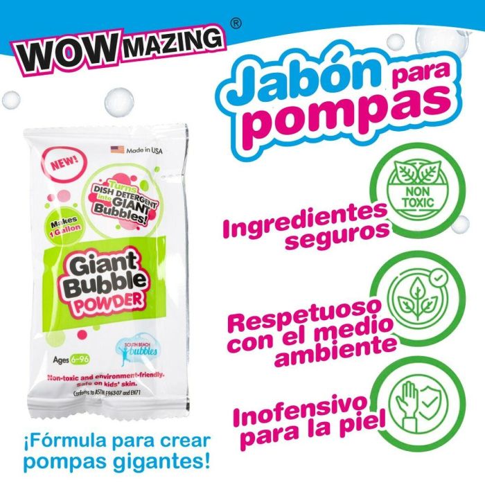 Líquido para pompas de jabón WOWmazing 6,3 x 11,5 x 1,5 cm (24 Unidades) 4