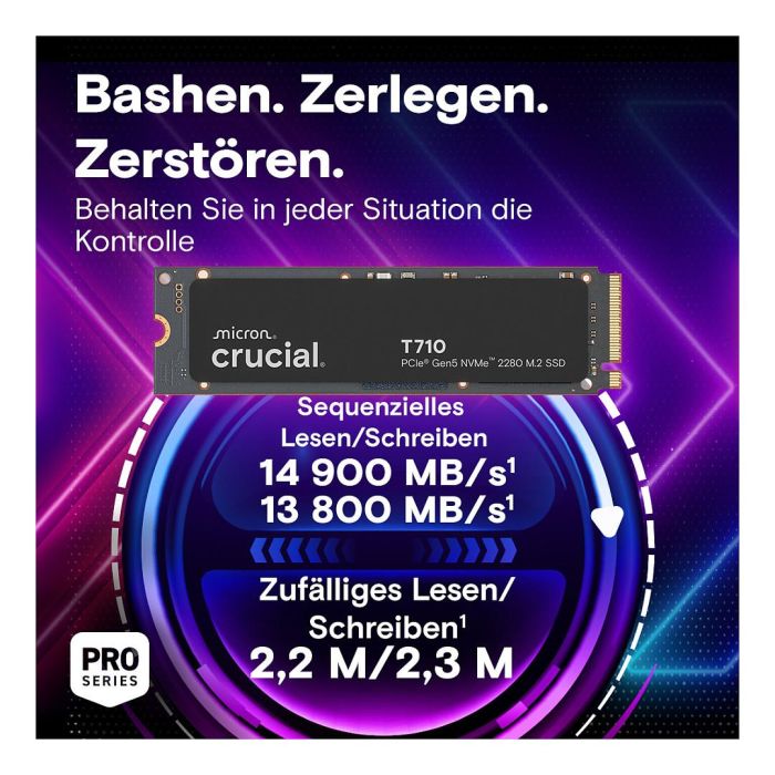 Crucial T710 SSD 2TB PCIe Gen5 NVMe M.2 2280 1