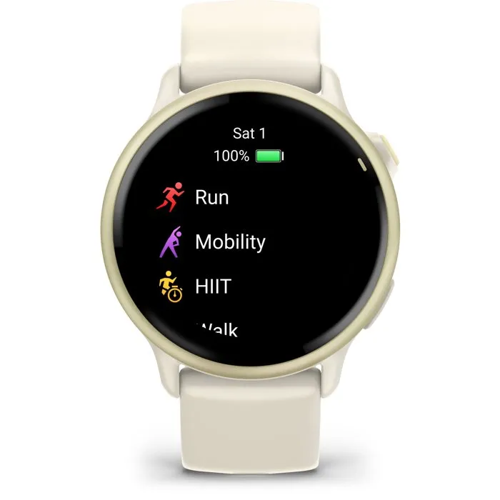 Garmin Vivoactive 6 - Reloj Inteligente con Pantalla AMOLED y GPS - Beige/Dorado