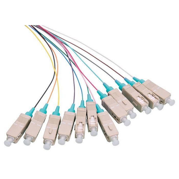Logon Professional LFP025 Pigtail Set Fibra Óptica 12x SC OM3 2m Conectores Aqua Coloreados LSZH