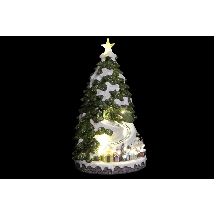 DKD Home Decor Árbol de Navidad Tradicional Multicolor LED Resina Movimiento Musical 23 x 42 x 23 cm 1