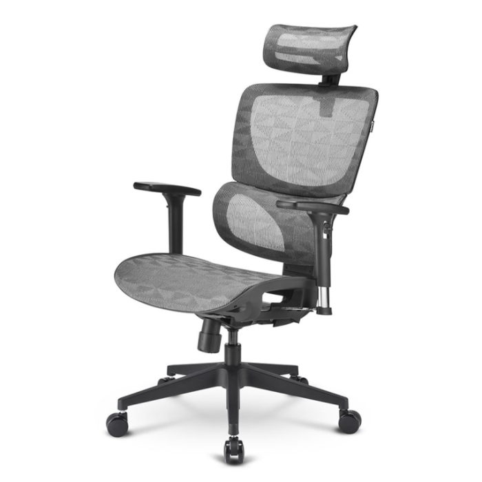 Sharkoon OfficePal C30M Silla de Oficina con Asiento y Respaldo de Malla Gris Altura 115-135 cm Ancho Respaldo 50 cm