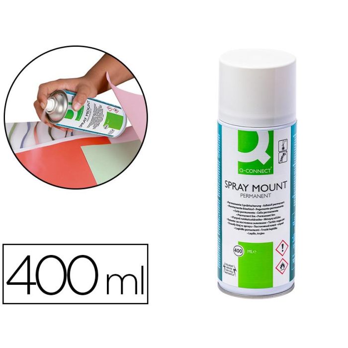 Pegamento Q-Connect Spray Mount Adhesivo Permanente Bote De 400 mL