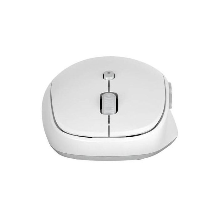 Hyper Ratón Inalámbrico Bluetooth 5.0 HyperSpace para 3 Dispositivos, DPI Ajustable, Blanco/Gris, Protección Antimicrobiana DefenseGuard™ 8