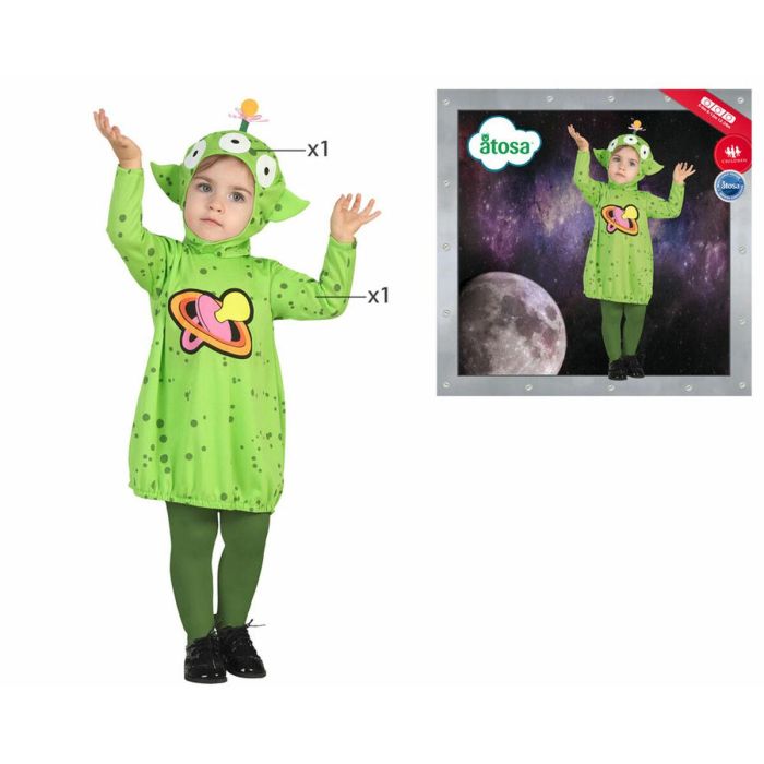 Disfraz para Bebés Alien Verde 5 Disfraz para Bebés Alien Verde 5