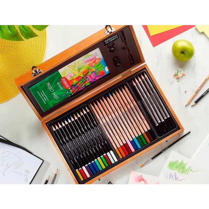 Derwent Estuche de Pintura con Lápices de Colores Academy Madera 35 Piezas 7