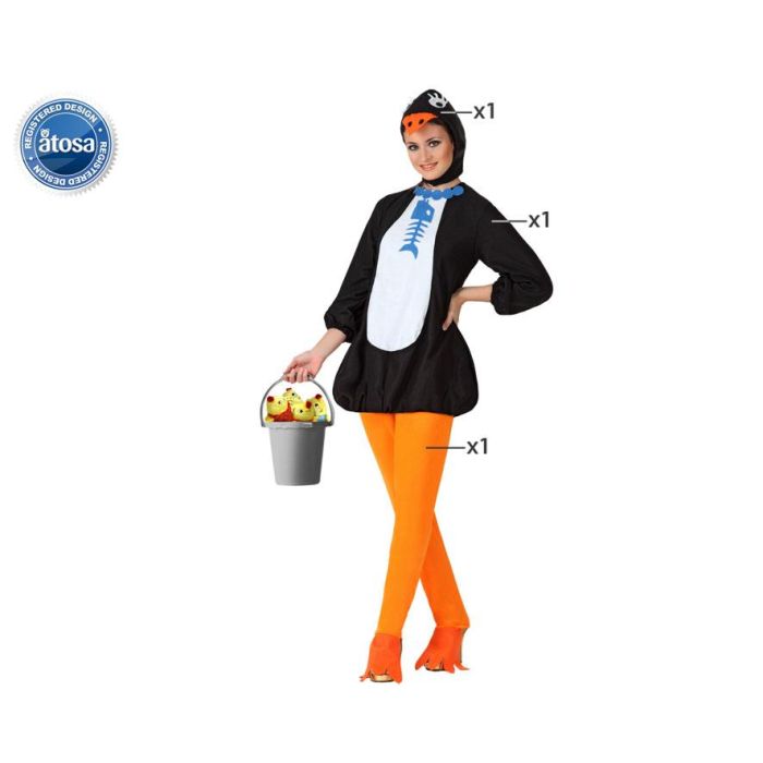Disfraz de Pingüina para Mujer Adulto - Temática Animales, Polyester, Incluye Vestido, Pantalón y Capucha