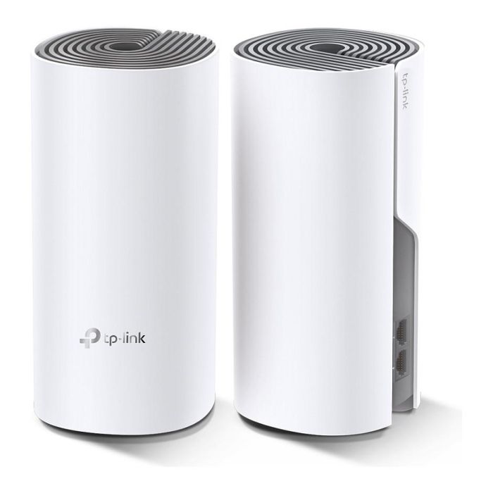 TP-Link Deco E4 Mesh WiFi AC1200 Sistema WiFi Doble Banda Soporte para Toda la Casa (Pack 2) Blanco/Gris