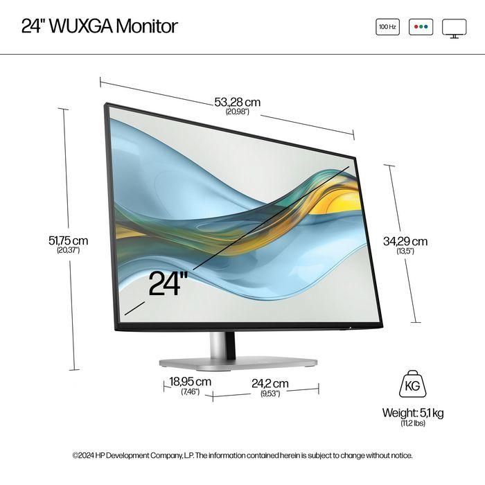 HP Series 5 Pro 24 inch WUXGA Monitor - 524pn PVC Free 3 HP Series 5 Pro 24 inch WUXGA Monitor - 524pn PVC Free 3