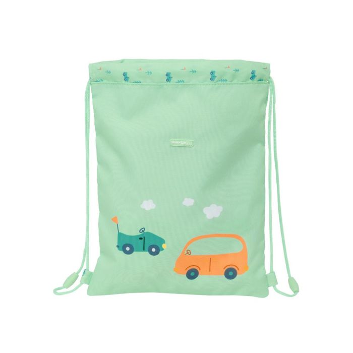 Bolsa Mochila con Cuerdas Safta Coches Verde 26 x 34 x 1 cm