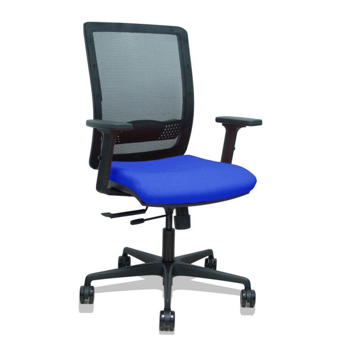 PIQUERAS Y CRESPO Silla Haches traslack malla negra asiento bali azul brazos 2D ruedas 65mm PIQUERAS Y CRESPO Silla Haches traslack malla negra asiento bali azul brazos 2D ruedas 65mm