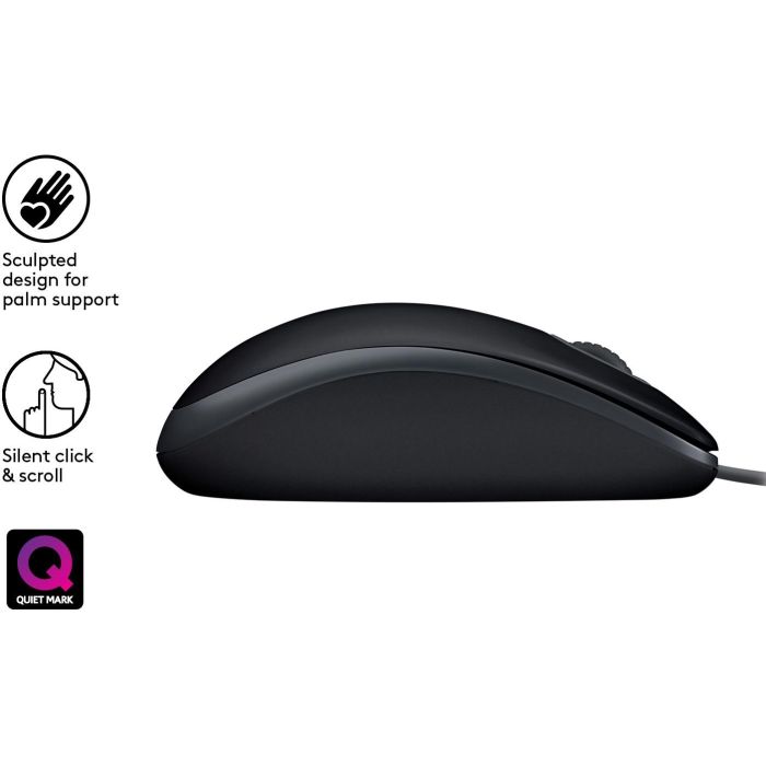 Logitech B110 Silent Ratón USB Óptico Silencioso Plug & Play Ambidextro Negro 4