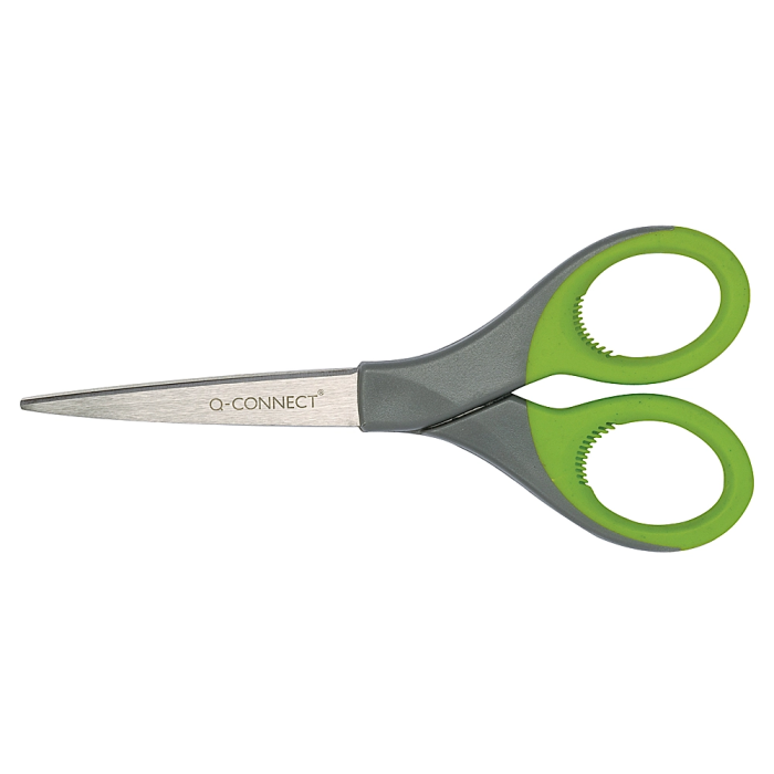 Q-connect Tijera 7/ 17 cm Mango Caucho Hoja Acero Inoxidable Oficina Blíster 1