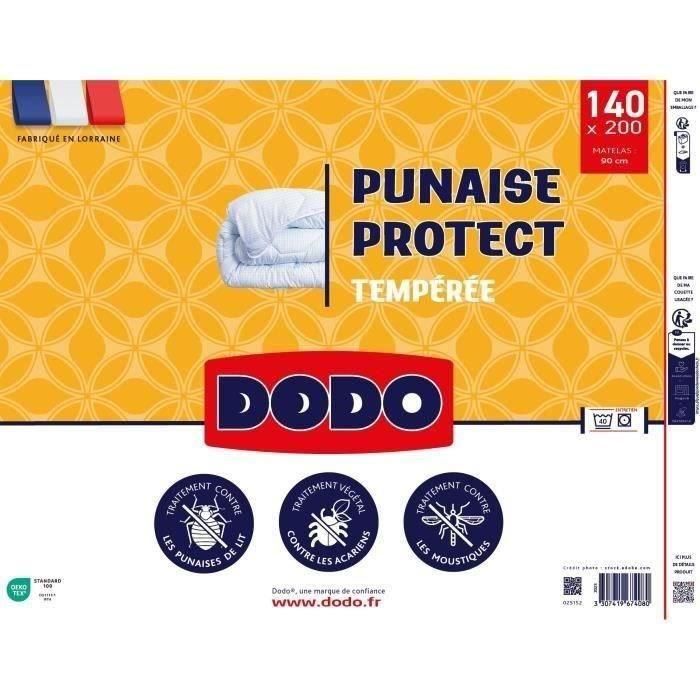 DODO edredón nórdico templado 140x200 cm - 1 persona - Protección antiinsectos y antiácaros - 300 g/m² - Blanco - Hecho en Francia 4 DODO edredón nórdico templado 140x200 cm - 1 persona - Protección antiinsectos y antiácaros - 300 g/m² - Blanco - Hecho en Francia 4